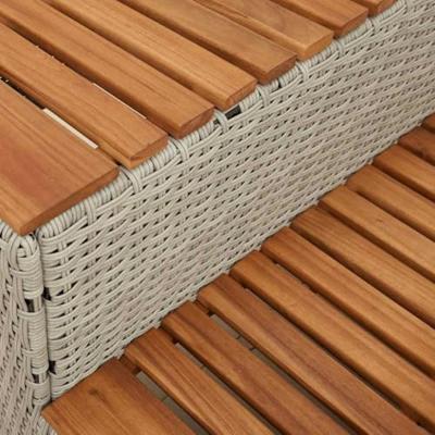 VidaXL Hottub-opstap 50x50x50,5 cm poly rattan&massief acaciahout