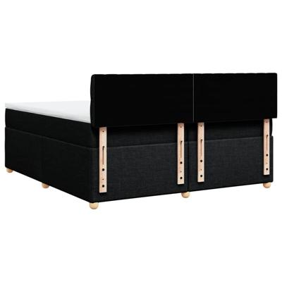Boxspring met matras stof zwart 90x190 cm - thumbnail