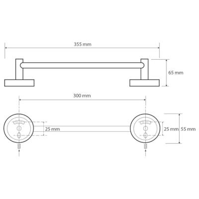 Handdoekhouder Sapho X-Round Hangend 35 cm Chroom Handdoekhouder Sapho X-Round Hangend 35 cm Chroom