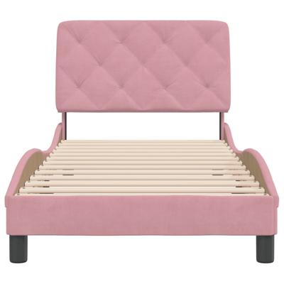 Bedframe zonder matras fluweel roze 100x200 cm