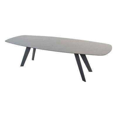 Montana tafel onderstel antraciet 280 x 113 cm barrel met blad antraciet keramiek terrazzo 4SO - 4so