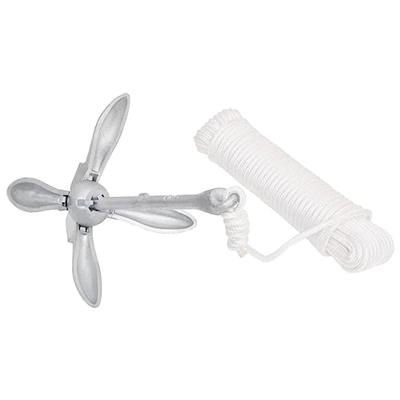 VidaXL Anker met touw inklapbaar 1,5 kg smeedijzer zilverkleurig VidaXL Anker met touw inklapbaar 1,5 kg smeedijzer zilverkleurig