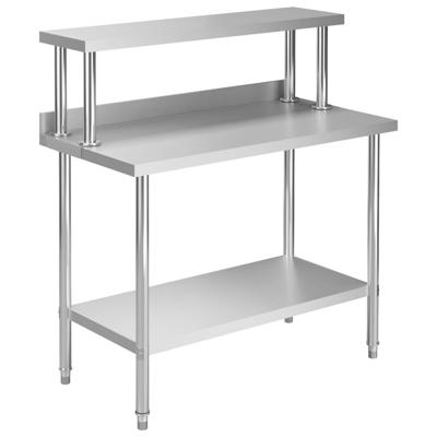 VidaXL Keukenwerktafel met bovenschap 120x60x120 cm roestvrij staal VidaXL Keukenwerktafel met bovenschap 120x60x120 cm roestvrij staal
