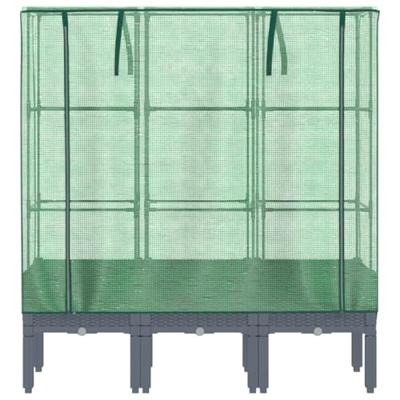 VidaXL Plantenbak verhoogd met kashoes 120x40x140 cm rattanlook VidaXL Plantenbak verhoogd met kashoes 120x40x140 cm rattanlook