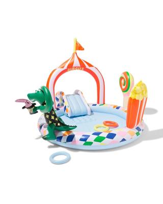 HEMA Speelzwembad 185x165cm met glijbaan watersproeier ringwerpen