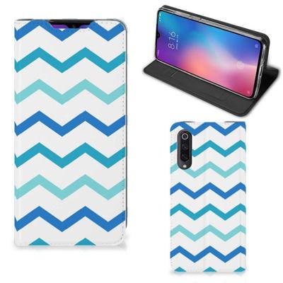 Xiaomi Mi 9 | Hoesje met Magneet | Zigzag Blauw