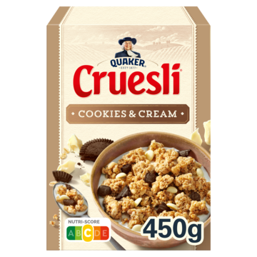 Quaker Cruesli Cookies & Cream Ontbijtgranen 450 gr bij Jumbo