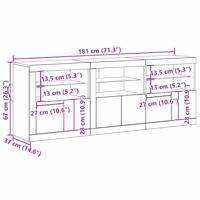 Dressoir Oud hout 181.5 x 37 x 67 cm Bewerkt hout - thumbnail