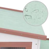 Konijnenhok voor buiten groot 204x45x85 cm hout bruin en wit - thumbnail