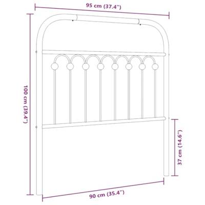 Hoofdbord 90 cm metaal wit Hoofdbord 90 cm metaal wit