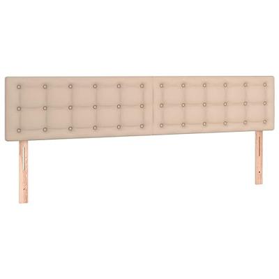 Hoofdborden 2 st 90x5x78/88 cm kunstleer cappuccinokleurig