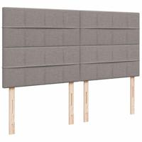 Boxspring met matras stof taupe 200x200 cm - thumbnail