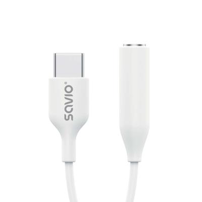 Audio-adapter - USB type 3.1 C (M) - Jack 3,5 mm (F) - Wit SAVIO AK-52