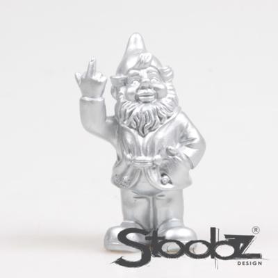 Stoobz Design Stoobz kabouter f*ck you zilver 10cm
