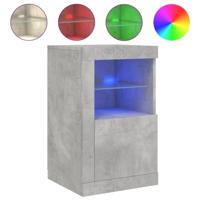 Bijzetkastjes met LED-verlichting 2 st bewerkt hout betongrijs - thumbnail