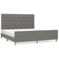 Bedframe zonder matras stof donkergrijs 180x200 cm - thumbnail