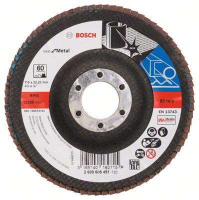 Bosch Accessories 2608605451 X571 Lamellenschijf Diameter 115 mm Boordiameter 22.33 mm Korrelgrootte (num) 60 Staal 1 stuk(s) Bosch Accessories 2608605451 X571 Lamellenschijf Diameter 115 mm Boordiameter 22.33 mm Korrelgrootte (num) 60 Staal 1 stuk(s)