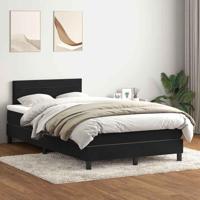Boxspring met matras fluweel zwart 120x210 cm - thumbnail