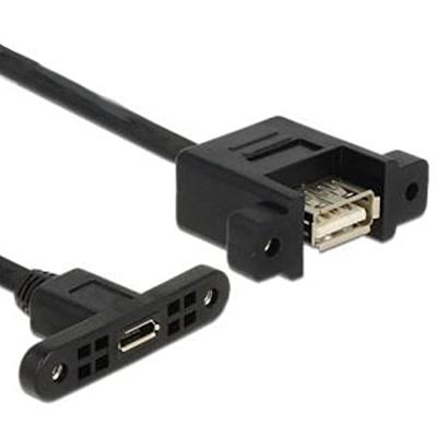 Delock USB-kabel USB 2.0 USB-micro-B bus, USB-A bus 0.25 m Zwart 85109