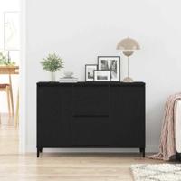 Dressoir met lade Zwart Eiken 104 x 35 x 70 cm Bewerkt hout - thumbnail