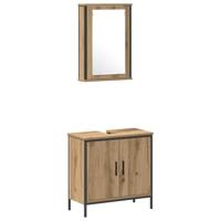 Badkamermeubelset met plank met opslag 4 pcs Bruin Bewerkt hout - thumbnail