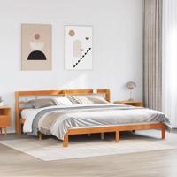 Bedframe zonder matras massief grenenhout wasbruin 180x200 cm - thumbnail