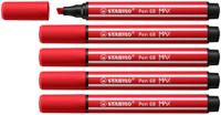 Viltstift stabilo pen 68/48 max karmijnrood | 5 stuks - thumbnail