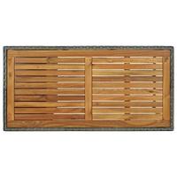 Bartafel met opbergrek 120x60x110 cm poly rattan grijs - thumbnail