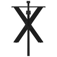 Eettafelpoot spider vorm 120x68x(72-73) cm staal zwart - thumbnail