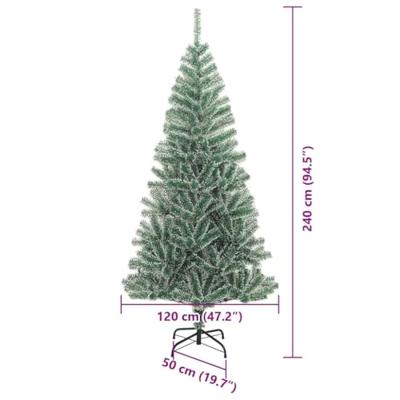 VidaXL Kunstmatige kerstboom sneeuw gevlochten met led licht 240 cm