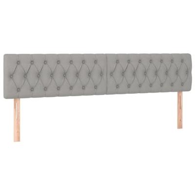 Hoofdborden 2 st 90x7x78/88 cm stof lichtgrijs