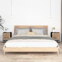 Nachtkastjes 2 st 40x30x55,5 cm bewerkt hout en ijzer zwart - thumbnail