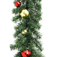 Kerstslinger versierd met kerstballen en LED-lampjes 20 m - thumbnail