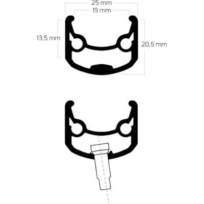 Bobike Ryde velg andra 30 28"/622 32g 14g disc alu zwart
