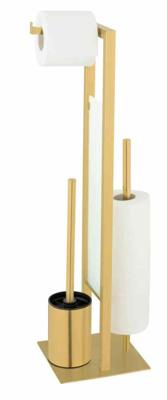 Wenko Toiletrolhouder met toiletborstel Rivalta Gold Wenko Toiletrolhouder met toiletborstel Rivalta Gold