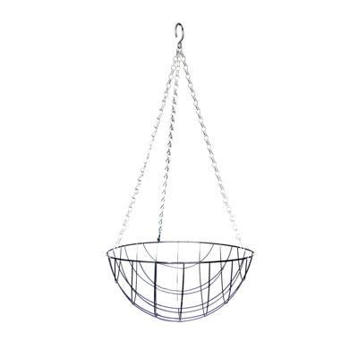 Hanging basket zwart gecoat metaal - M