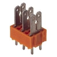 Weidmüller 9500440000 Splitter voor platte connectoren Insteekbreedte: 6.3 mm Insteekdikte: 0.8 mm 180 ° Deels geïsoleerd Oranje, Zilver 100 stuk(s)