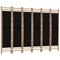 Kamerscherm 6-panelen inklapbaar 240 cm bamboe en canvas - thumbnail