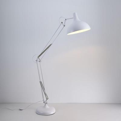Staande lamp Dorsen bianco - E27-fitting - 25W - Wit - Metalen staander, kap en voet - Verstelbaar - IP20 voor binnen