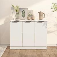 Dressoir 90,5x30x70 cm bewerkt hout wit - thumbnail