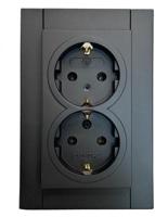 Enzo Kopp hk07 pure mat zwart inbouw stopcontact ra dubbel - 4624620 - thumbnail