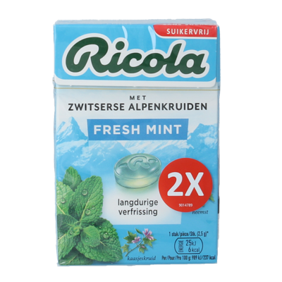 Fresh mint suikervrij duo pack 100 Gram Fresh mint suikervrij duo pack 100 Gram
