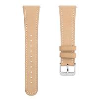 By Qubix - Compatible met Fitbit Versa 1/2 & Lite leren bandje - Lichtbruin - Compatible fitbit bandje - thumbnail