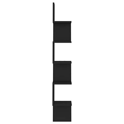 Hoekwandschap 20x20x127,5 cm bewerkt hout zwart - thumbnail