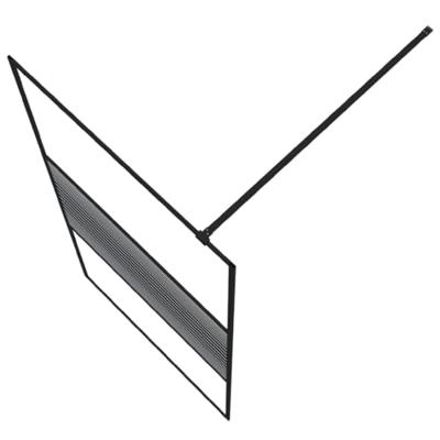 Inloopdouchewand 100x195 cm transparant ESG-glas zwart - thumbnail