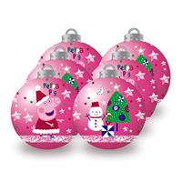 Kerstbal Peppa Pig Cosy corner Fuchsia 6 Stuks Plastic (Ø 8 cm) - thumbnail