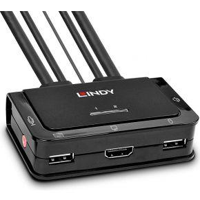 LINDY KVM-Umschalter KVM-switch HDMI Muis, Toetsenbord 4096 x 2160 Pixel