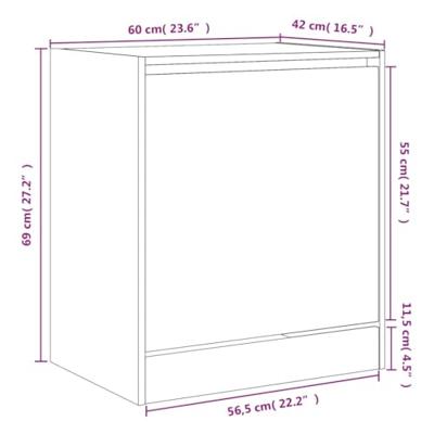 Schoenenkast 60x42x69 cm bewerkt hout sonoma eikenkleurig Schoenenkast 60x42x69 cm bewerkt hout sonoma eikenkleurig