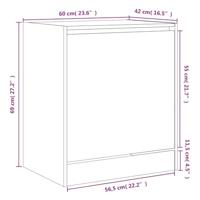 VidaXL Schoenenkast 60x42x69 cm bewerkt hout wit - thumbnail