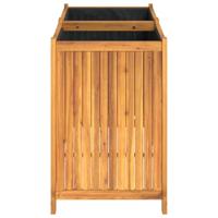 Plantenbak met voering 100x50x75 cm massief acaciahout - thumbnail